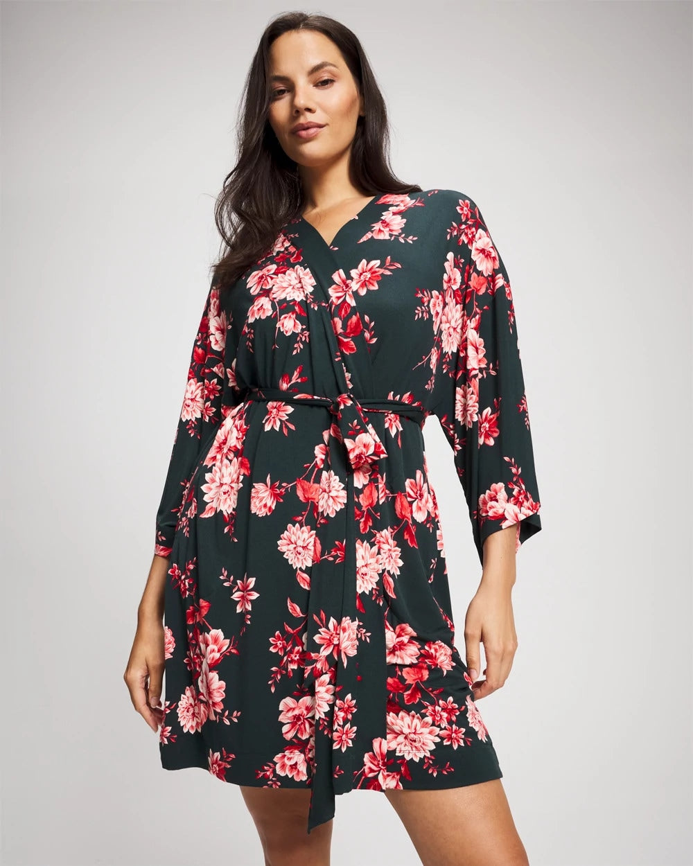Short Robe - COTTAGE FLORAL GREEN | Soma Women