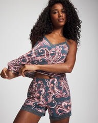 Lace-Trim Pajama Shorts - IMPERIAL PAISLEY MD PET | Soma Women