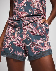 Lace-Trim Pajama Shorts - IMPERIAL PAISLEY MD PET | Soma Women