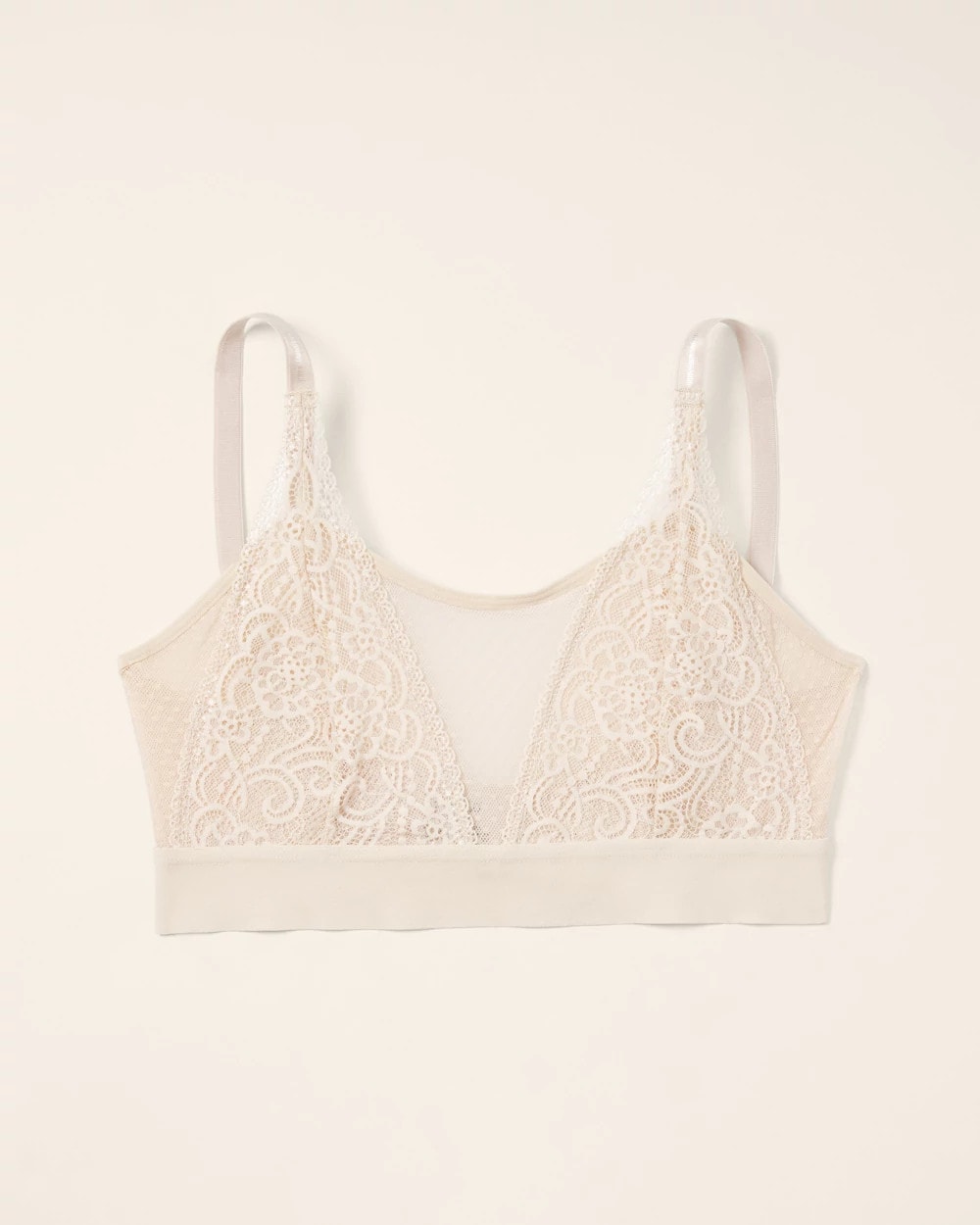 Wireless Pocketed Cupless Lace Bralette - IVORY | Soma Women