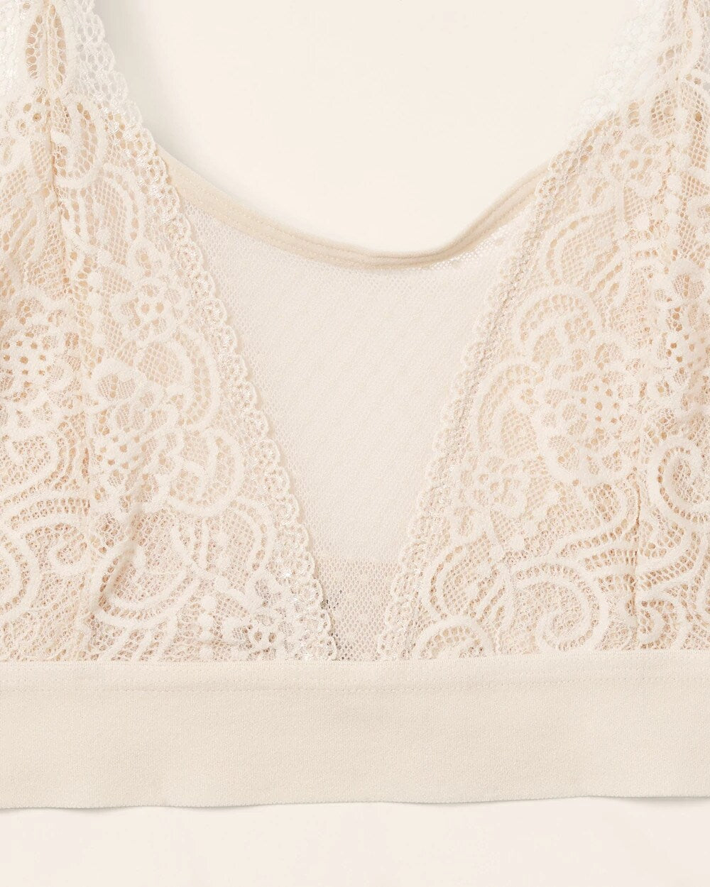 Wireless Pocketed Cupless Lace Bralette - IVORY | Soma Women