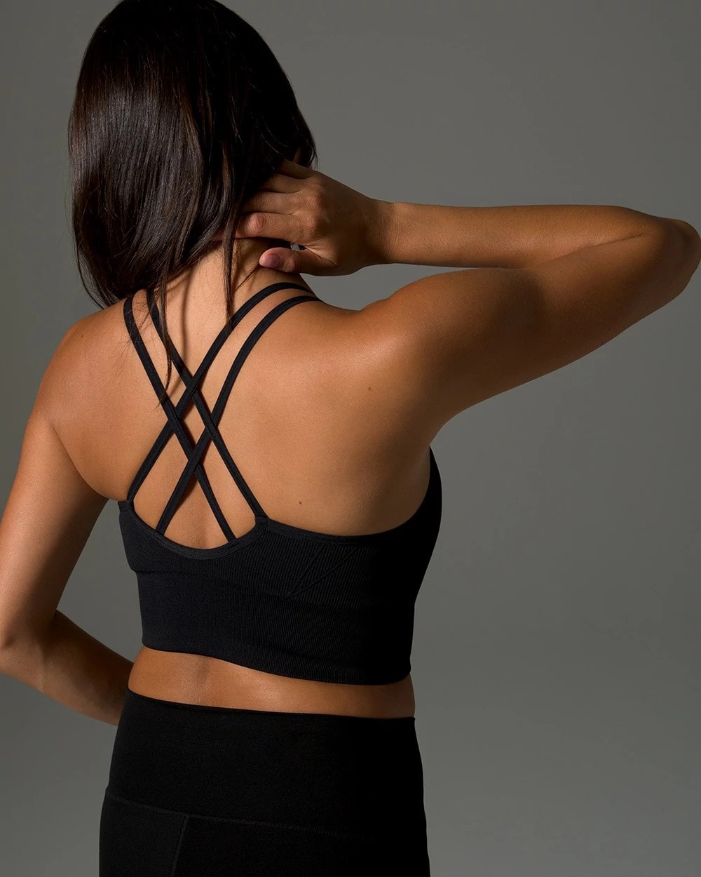 Longline Bra with Strappy Back - BLACK | Soma Women
