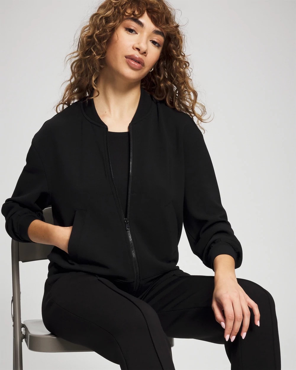 Modern Modal Bomber Jacket - BLACK | Soma Women