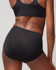 High-Waist Brief Panty with Lace - BLACK | Soma Women