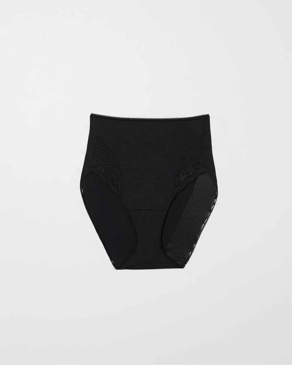 High-Waist Brief Panty with Lace - BLACK | Soma Women