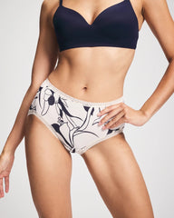 Cotton Brief Panty with Lace Trim - NOUVEAU FLORA MINI CHAMP | Soma Women