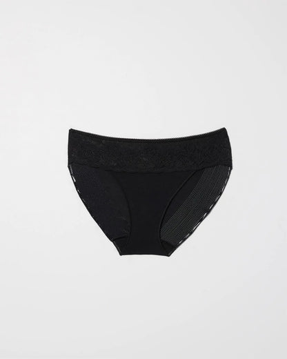 Cotton Blend Hipster Panty with Lace - BLACK | Soma Women