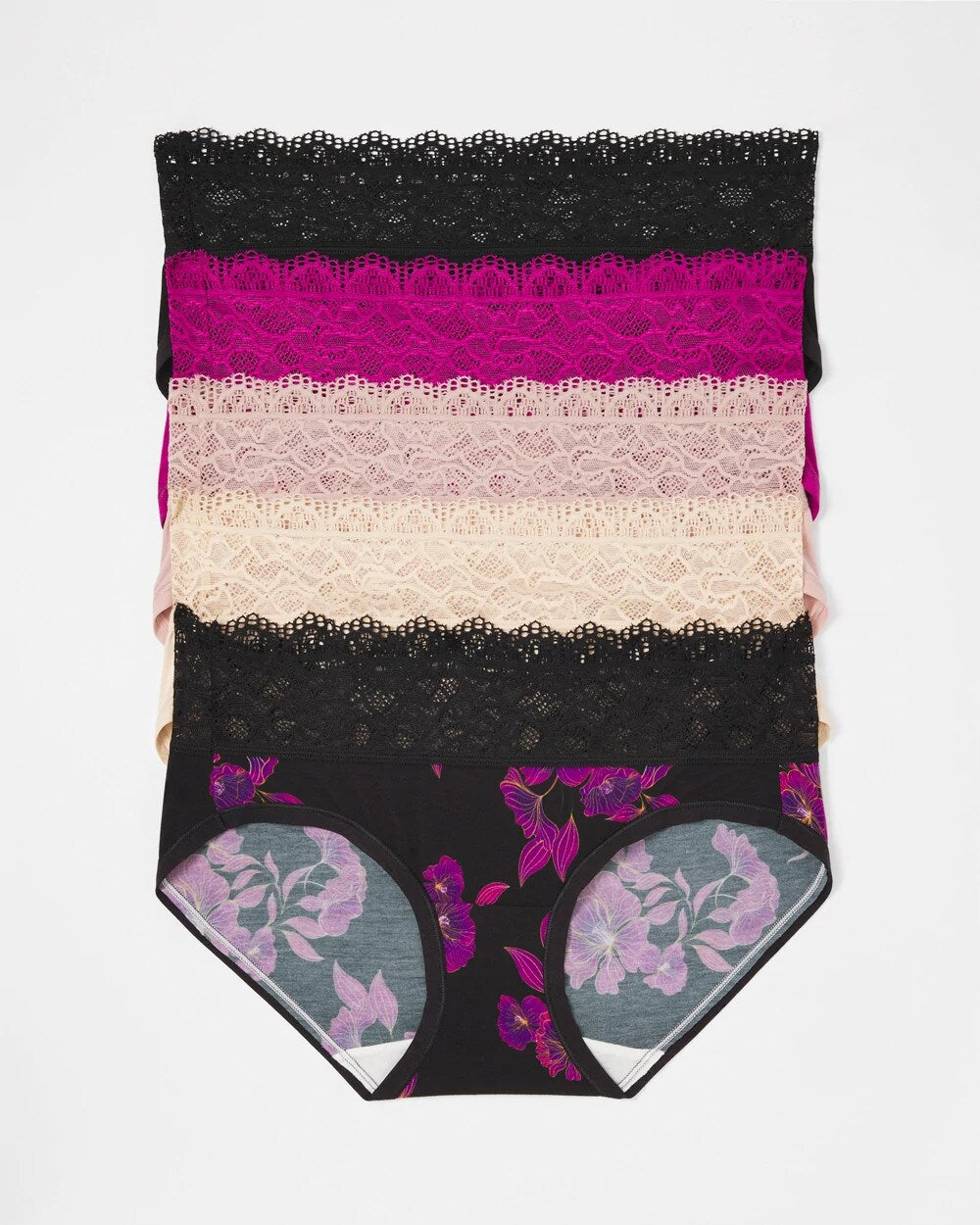 Hipster Panty with Super Soft Enchanting Lace 5 pack - GILDED BLOOMS MULTI PACK | Soma Women