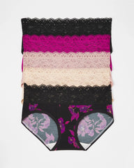 Hipster Panty with Super Soft Enchanting Lace 5 pack - GILDED BLOOMS MULTI PACK | Soma Women