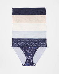 Edge Hipster Panty with Lace 5 Pack - BOTANICAL TILE MULTI PACK | Soma Women
