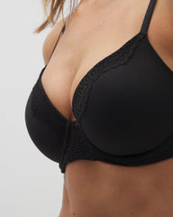 Embraceable Perfect Coverage Bra with Crochet Lace - BLACK | Soma Women