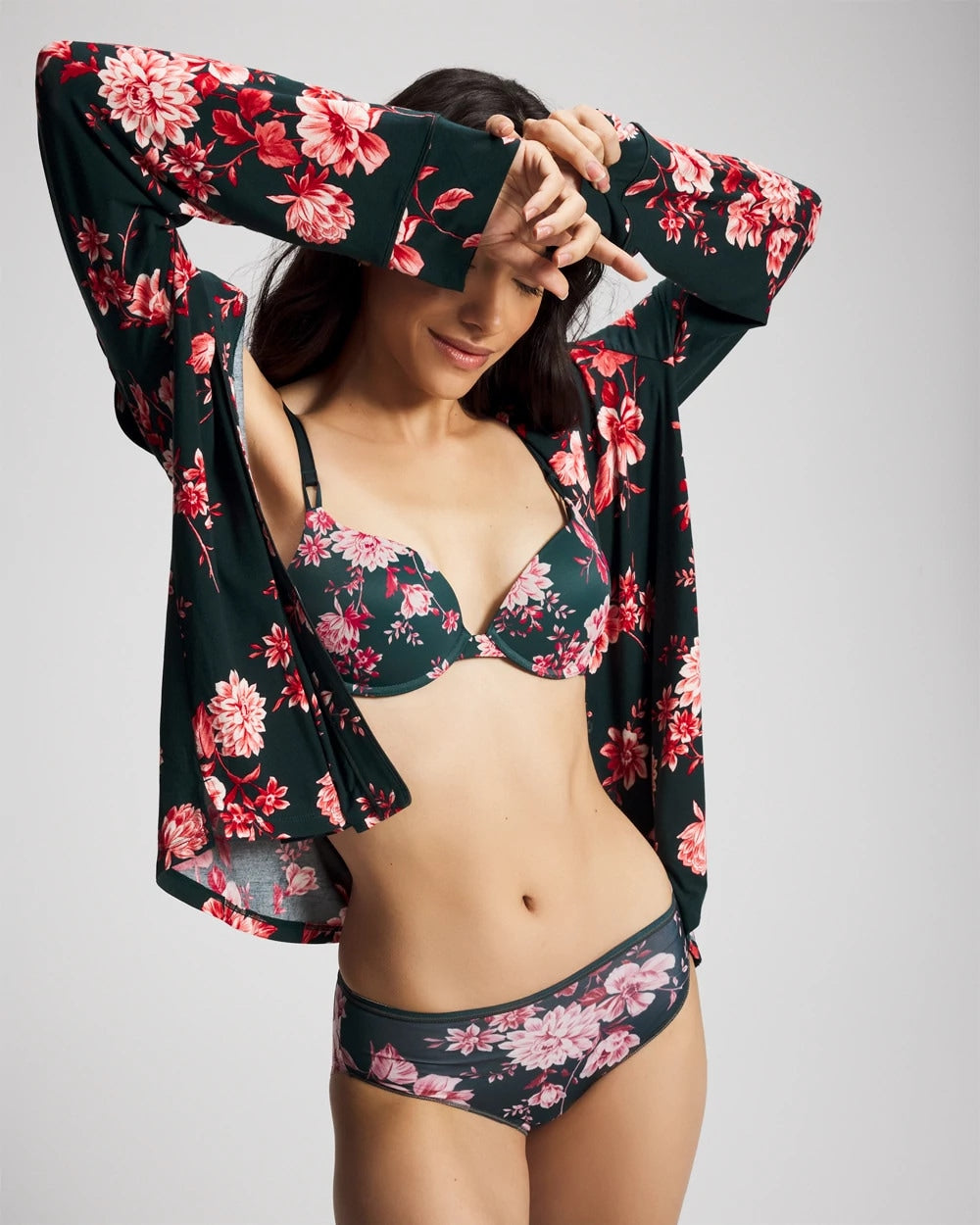 Push-Up Plunge Bra - COTTAGE FLORAL MINI GREEN | Soma Women