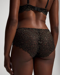 Lace Back Hipster Panty - BLACK W/ GOLD FILL | Soma Women