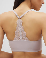 Racerback Bralette with Lace Back - GRAY GLASS | Soma Women