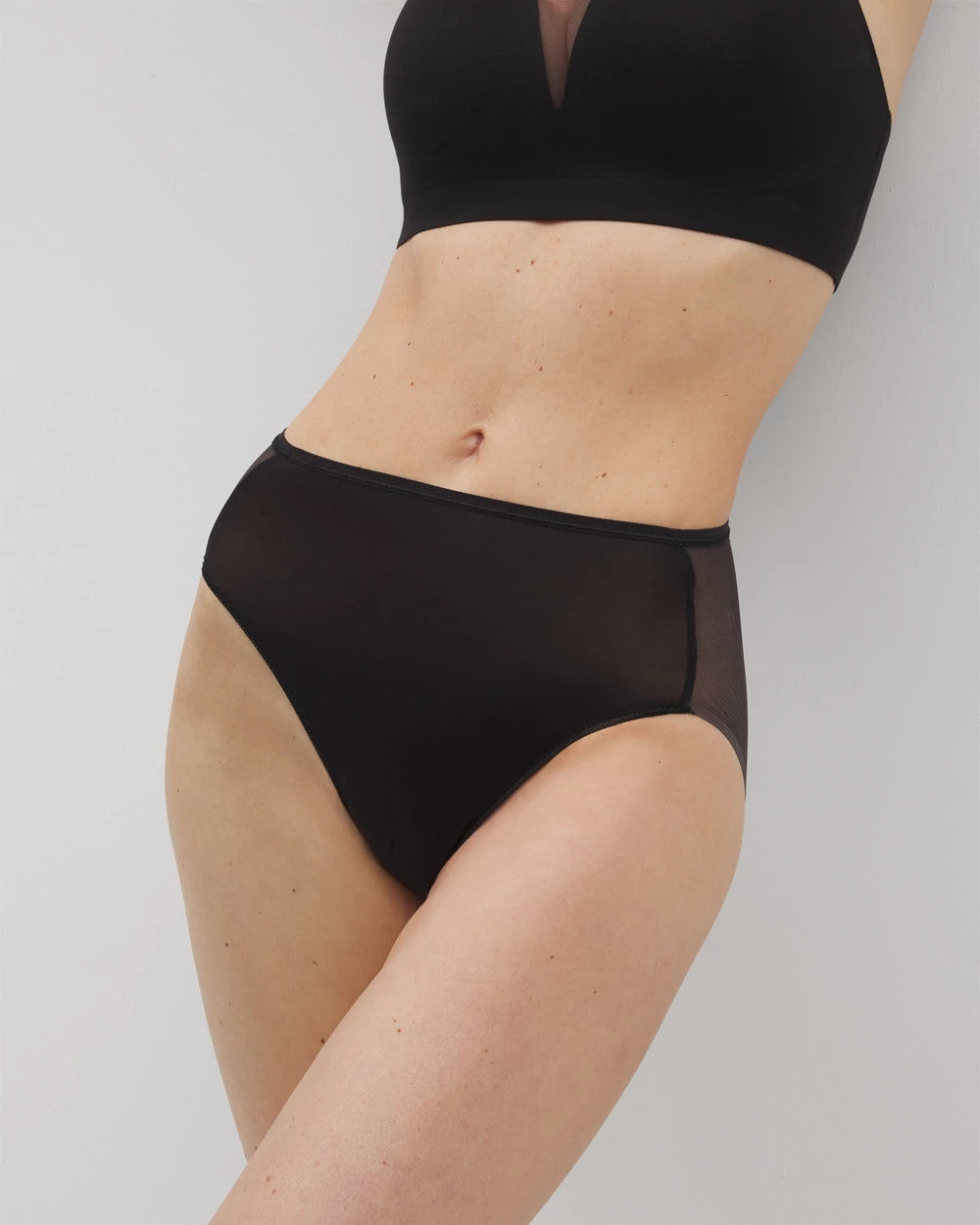 Mesh Back High-Leg Panty - BLACK | Soma Women