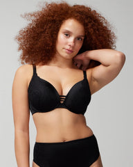 Push-up Plunge Bra with Lace - BLACK | Soma Women