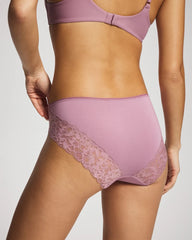 High-Leg Panty With Signature Lace - BEACH PLUM | Soma Women