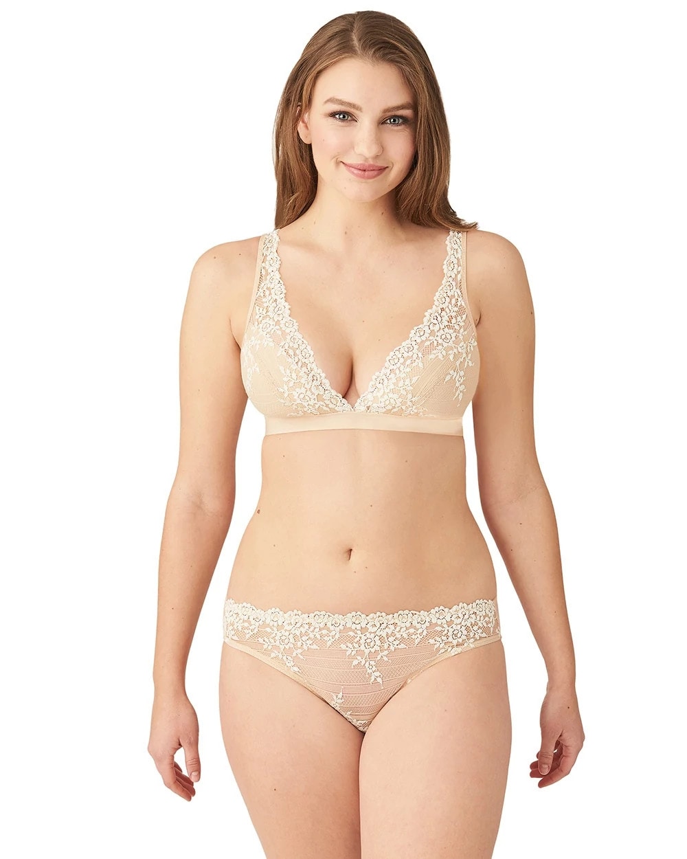 Embrace Lace Soft Cup Bra - NATURALLY NUDE/IVORY | Soma Women
