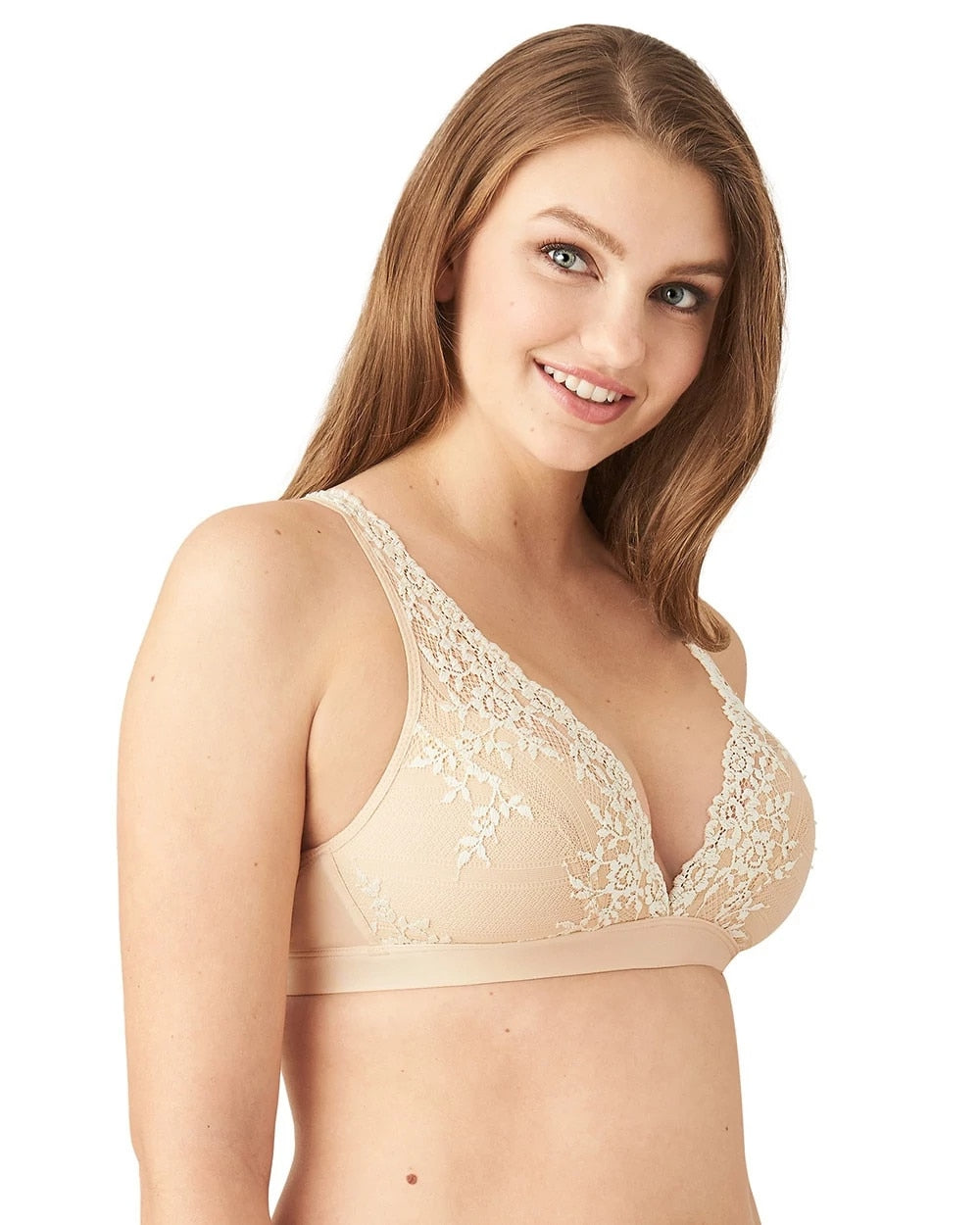 Embrace Lace Soft Cup Bra - NATURALLY NUDE/IVORY | Soma Women