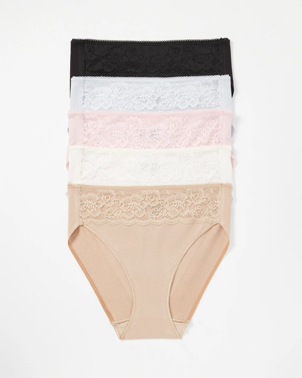 Cotton Blend High-Leg Panty with Lace 5 Pack - PRETTY PINK MULTI PACK | Soma Women