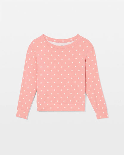 Long-Sleeve Pajama Top - DREAMY DOT MID BLUSH PINK | Soma Women