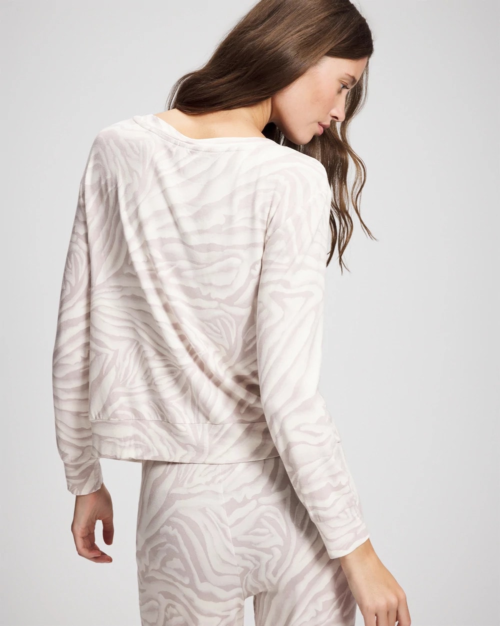 Long-Sleeve Pajama Top - ZEBRA ZEN GRAY GLASS | Soma Women