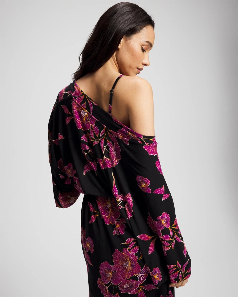 Short Robe - GILDED BLOOMS MAGENTA | Soma Women