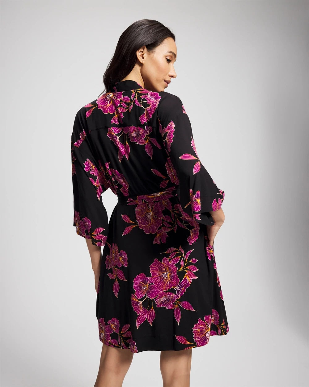 Short Robe - GILDED BLOOMS MAGENTA | Soma Women