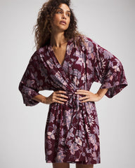 Short Robe - PAISLEY SPLENDOR PLUM | Soma Women