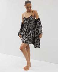 Short Robe - PLUMERIA BLOOMS BLK CH | Soma Women