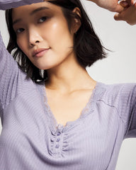Pointelle Long Sleeve Pajama Top - LAVENDER CLOUD | Soma Women