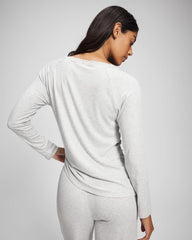 Pointelle Long Sleeve Pajama Top - HEATHER FROST | Soma Women