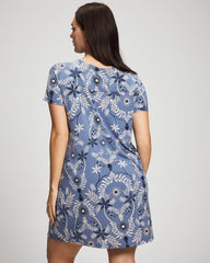 Short Sleeve Scoop Neck Sleepshirt - BOTANICAL TILE SUNDOWN | Soma Women