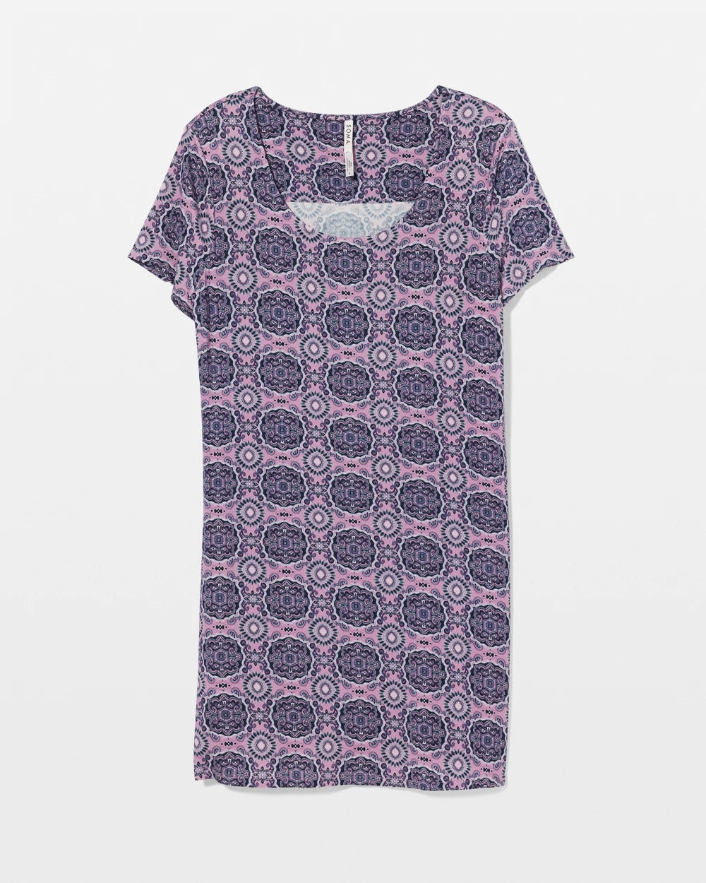 Short Sleeve Scoop Neck Sleepshirt - HAVEN TILE MINI LILAC WIN | Soma Women