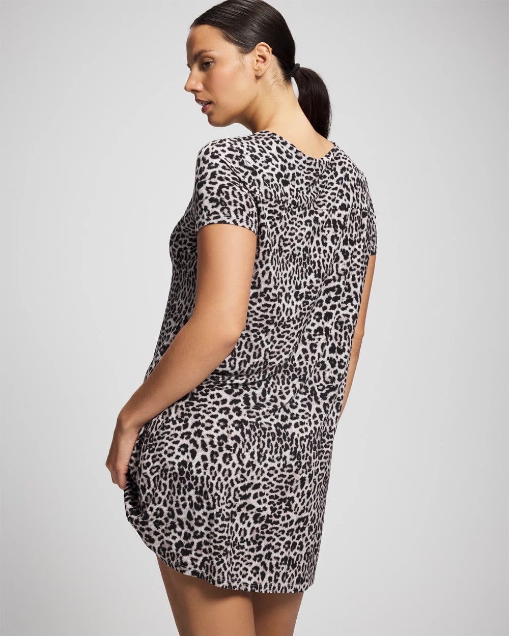 Short Sleeve Scoop Neck Sleepshirt - DIVINE LEOPARD TAUPE | Soma Women