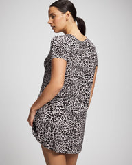 Short Sleeve Scoop Neck Sleepshirt - DIVINE LEOPARD TAUPE | Soma Women