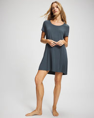 Short Sleeve Scoop Neck Sleepshirt - PETROL | Soma Women