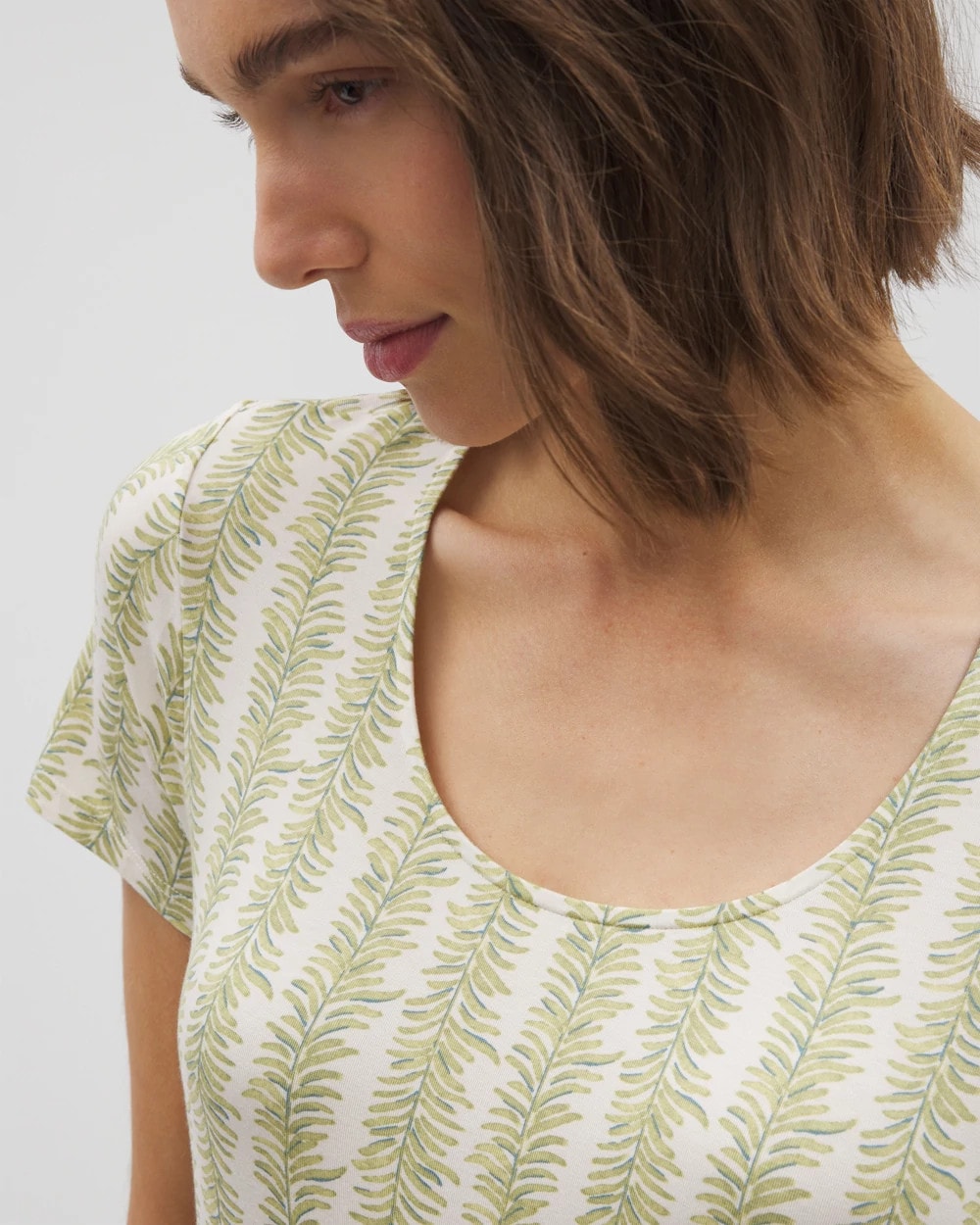 Short Sleeve Scoop Neck Sleepshirt - CHILL STRIPE CHAMPAGNE | Soma Women