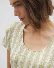Short Sleeve Scoop Neck Sleepshirt - CHILL STRIPE CHAMPAGNE | Soma Women