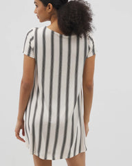 Short Sleeve Scoop Neck Sleepshirt - HAMPTON STRIPE BLACK | Soma Women