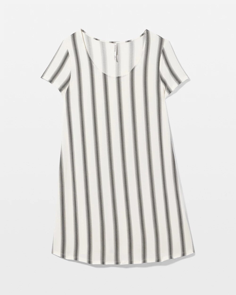Short Sleeve Scoop Neck Sleepshirt - HAMPTON STRIPE BLACK | Soma Women