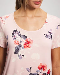 Short Sleeve Scoop Neck Sleepshirt - FLORAL DREAMS PINK BLUSH | Soma Women