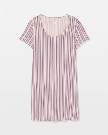 Short Sleeve Scoop Neck Sleepshirt - AMITY STRIPE SEPIA ROSE | Soma Women
