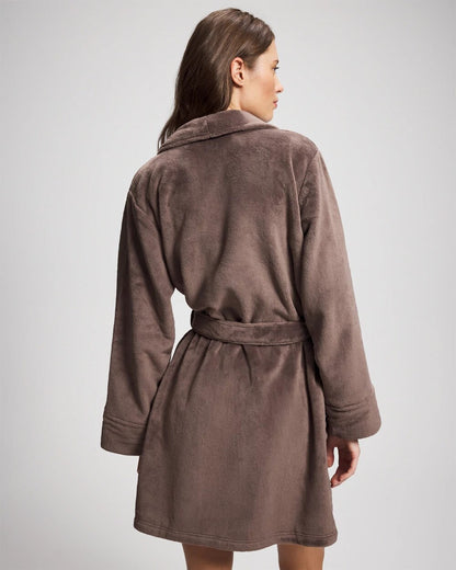 Plush Short Robe - DARK TAUPE | Soma Women