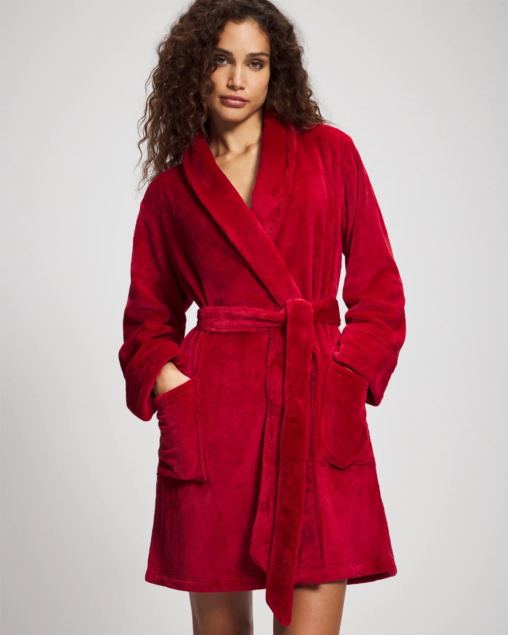 Plush Short Robe - PAINT THE TOWN RED | Soma Women