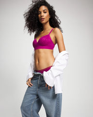 Wireless Bra with Lace - MAGENTA ORCHID | Soma Women