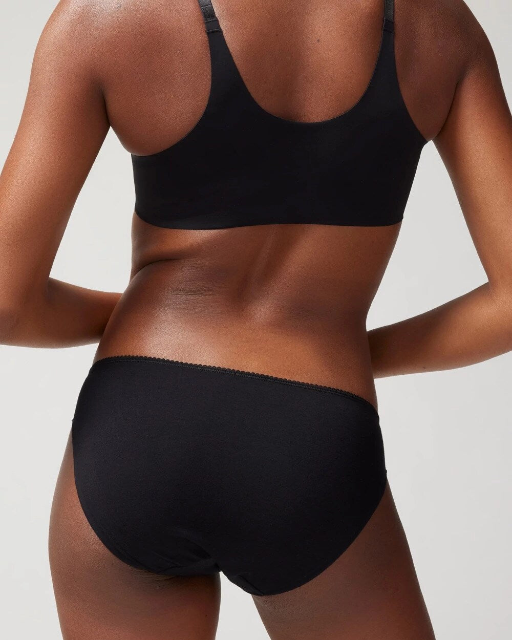 Cotton Blend Bikini Panty with Lace - BLACK | Soma Women