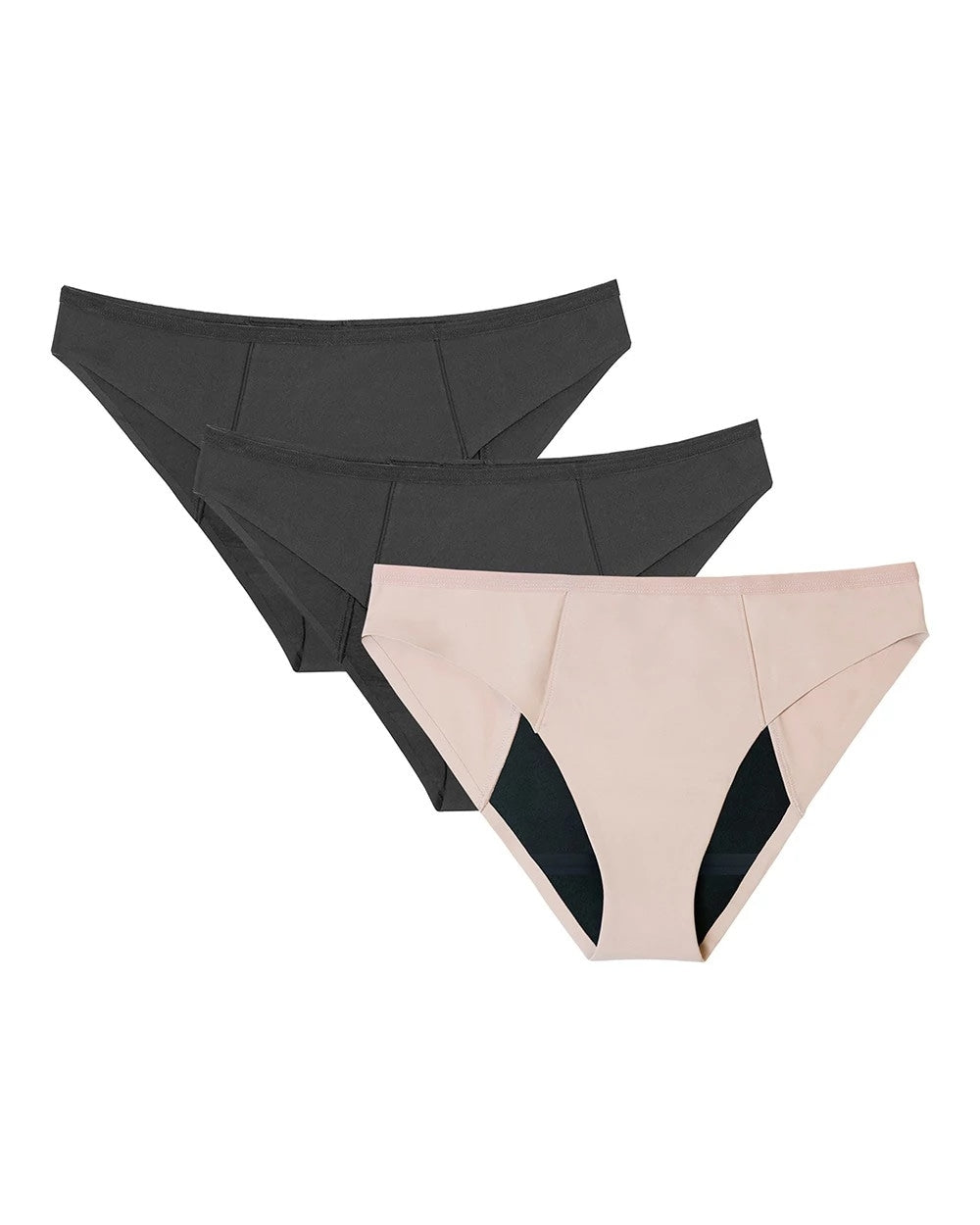 <sup class="sup-symbol">®</sup> 3-Pack Leakproof Bikini - BLACK/SAND MULTI PACK | Soma Women