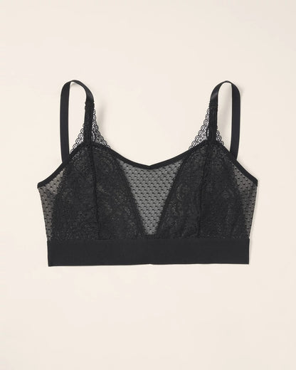 Wireless Pocketed Cupless Lace Bralette - BLACK | Soma Women
