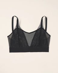 Wireless Pocketed Cupless Lace Bralette - BLACK | Soma Women